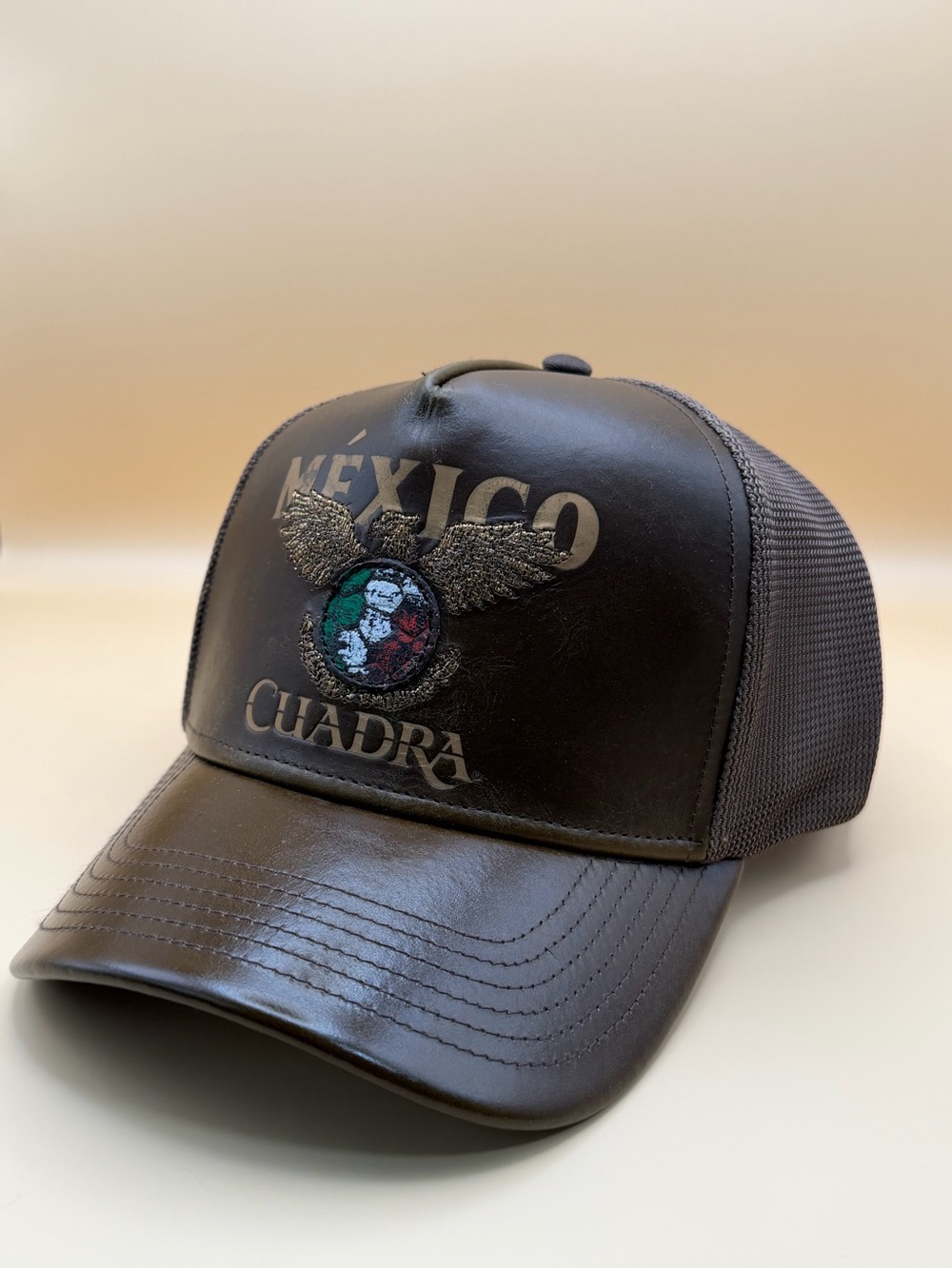 Cuadra Mexico Genuine Leather Trucker Cap